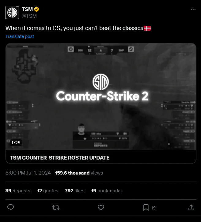 TSM's Return to CS2