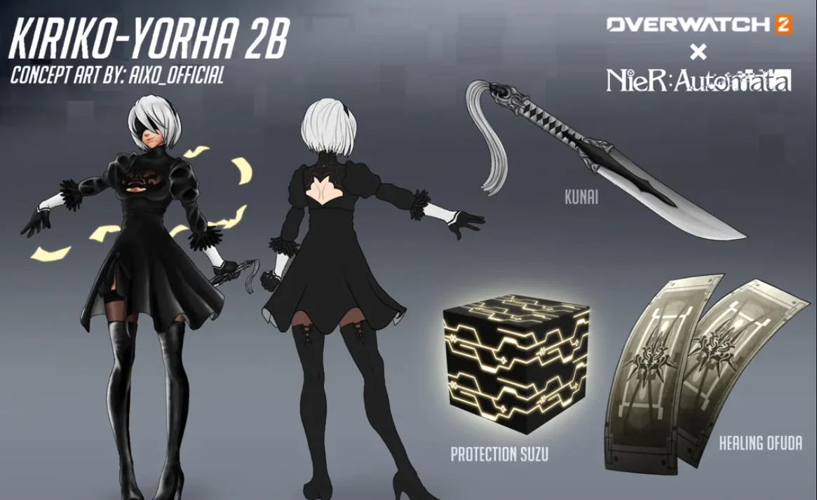 Kiriko Transformed A Creative Mashup with NieR Automata's 2B