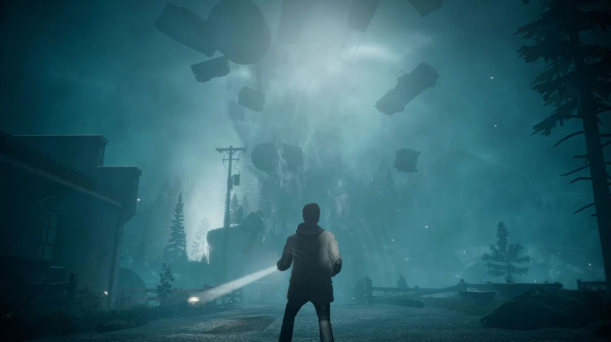 Alan Wake looks like a tornado is coming