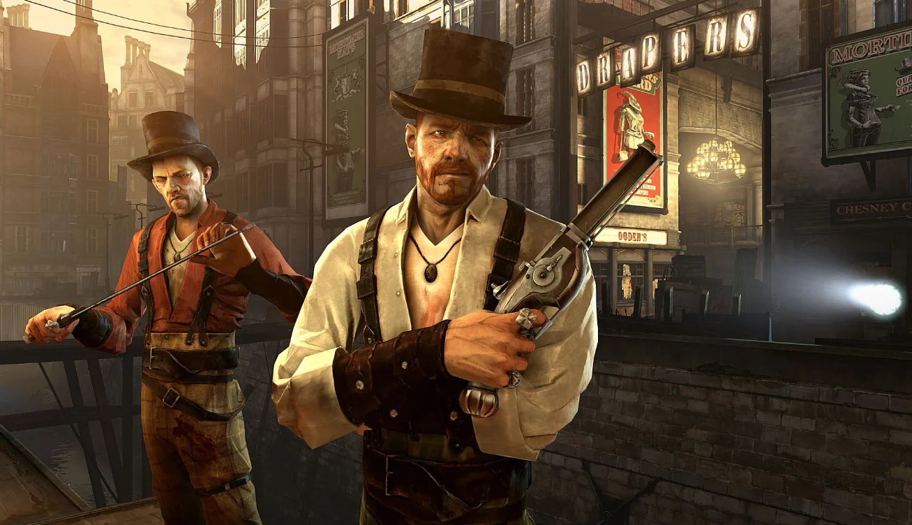 Dishonored people with a revolver