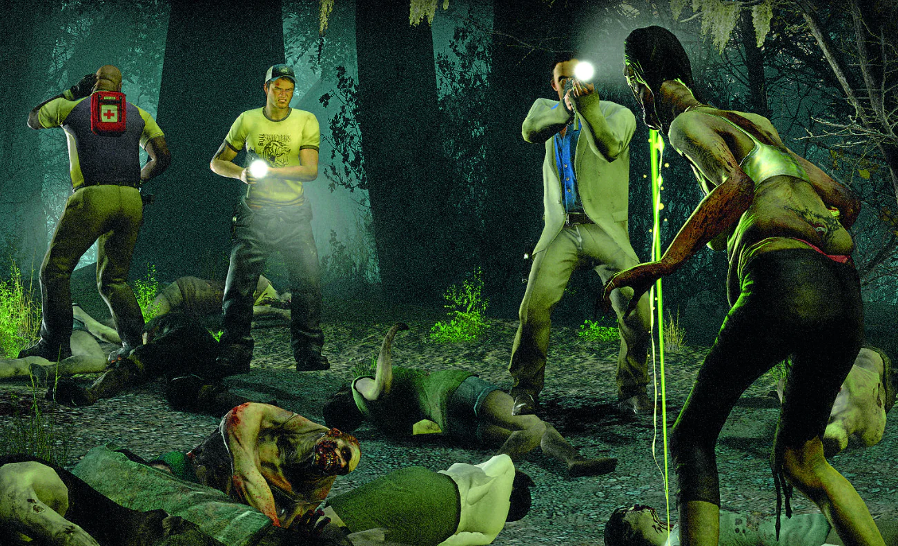 Left 4 Dead 2 zombies and people