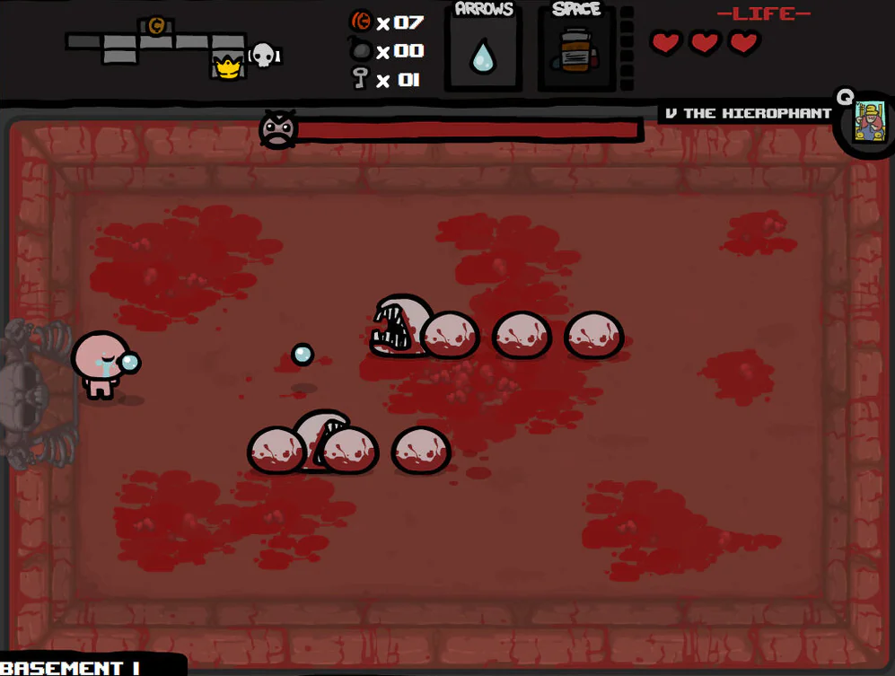 The Binding of Isaac blood, monsters and character